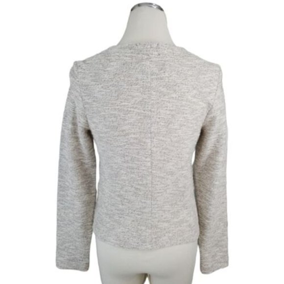 Lou and Grey Ivory Metallic Tweed Jacket Size Small Full Zip Blazer Pockets - Picture 5 of 12